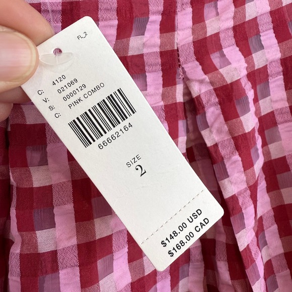 NEW Eva Franco Pink TEXTURED PLAID Midi Skirt WOMEN 2 Party ANTHROPOLOGIE - Picture 4 of 12